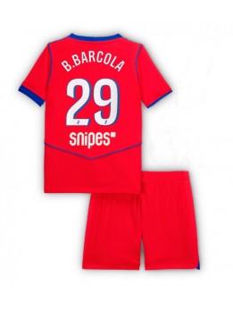 Billige Paris Saint-Germain Bradley Barcola #29 Tredjedraktsett Barn 2025-26 Kortermet (+ Korte bukser)